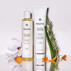 PHILIP B conditioner texture shows easy, no-weight styling.