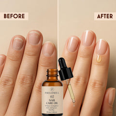 Close-up of nails after Philomel Care Oil for a smoother surface