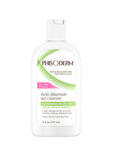 Phisoderm Anti-Blemish Gel Cleanser front bottle with four-pack on display.
