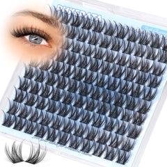 PHKERATA 12mm wispy lash clusters pack for natural volume and day-to-day wear