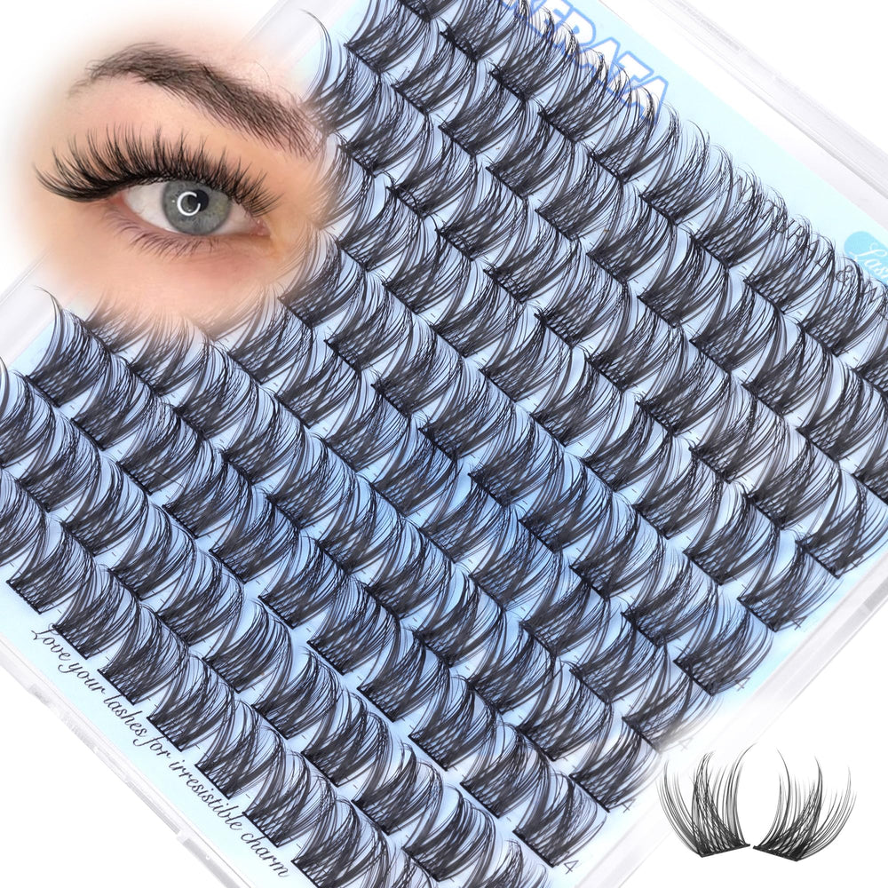 PHKERATA 14mm natural cluster lashes for everyday soft volume.