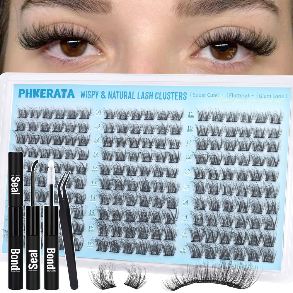 PHKERATA lash clusters kit natural wispy look for daytime wear