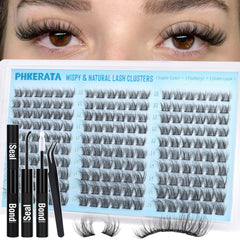PHKERATA lash clusters kit natural wispy look for daytime wear