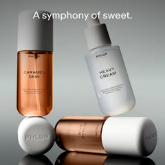 PHLUR Sweet Skin Trio Heavy Cream bottle showcasing warm marshmallow and caramel scent notes