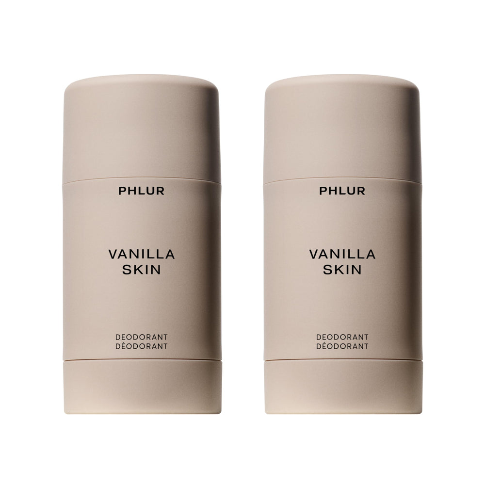 PHLUR Vanilla Skin Deodorant Duo pack for everyday freshness.