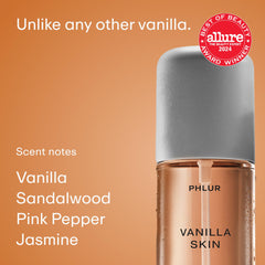 PHLUR Vanilla Skin travel-size mist for comforting sweetness.