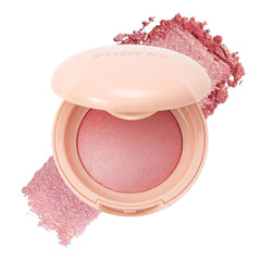 PHOFAY Luminous Blush close-up shows ultra-fine powder texture for seamless glow.