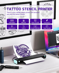 Phomemo M08F uses inkless thermal printing for clean stencil outlines.