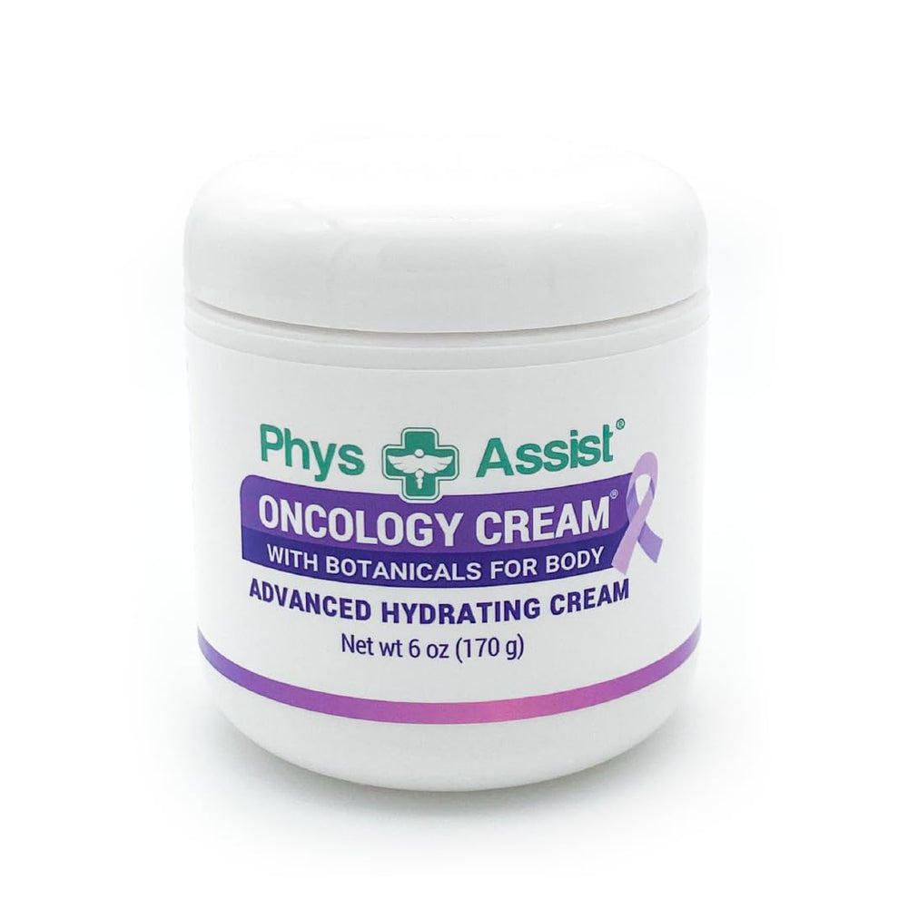 PhysAssist Oncology Cream bottle close-up showing gentle, non-greasy hydration.