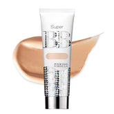 Physicians Formula Super BB Cream bottle with sheer coverage swatch.