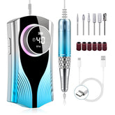 PICKBEAU Electric Nail Drill Machine front view in blue for versatile nail care