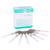 Piercing Needles 16G 50pcs with tip protection sleeve for safe handling.