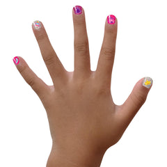 Piggy Paint Glitterbug glitter polish shows kid-friendly shimmer.
