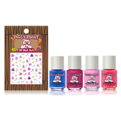 Piggy Paint 3D nail art pieces add playful accents for kids.