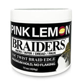 PINK LEMON Braiding Gel bottle front shows maximum hold for all hair types