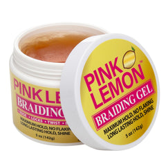 PINK LEMON Braiding Gel bottle top view highlights convenient applicator.