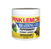PINK LEMON Braiding Gel Peppermint bottle shows easy grip and long-lasting hold.