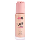 Pink Up Easy Cover bottle shows pump delivery for even coverage.