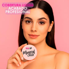 Pink Up Mineral Cover close-up texture reveals velvety weightless feel on skin.