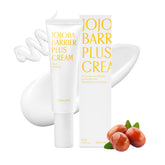 PINKWONDER Jojoba Barrier Plus Cream jar closeup showing rich texture for dry skin.