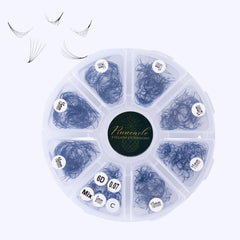 Pinneacle 6D premade fans in a round box, enabling faster, consistent lash sets.
