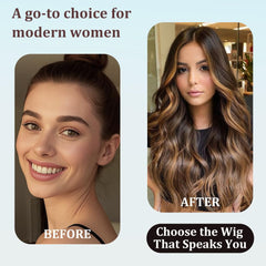 Piolamdo wavy brown blonde fiber close-up with tangle-free texture