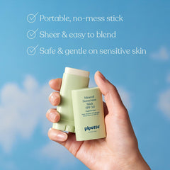 Pipette mineral sunscreen stick used for precise, mess-free reapplication on kids