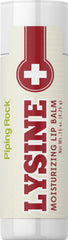 Piping Rock Lysine Lip Balm Stick packaging highlights non-GMO, gluten-free lip care on the go.