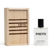 Pirette Eau de Parfum spray bottle—daily wear with a beachy coconut note.