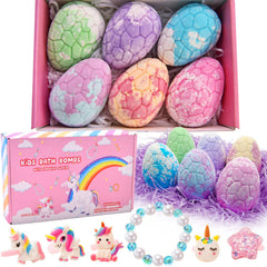 Piroo Unicorn Bath Bombs reveal surprise inside with jewelry during bath.