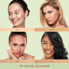 Pixi On-the-Glow Base application twist demonstrates easy tint on skin.