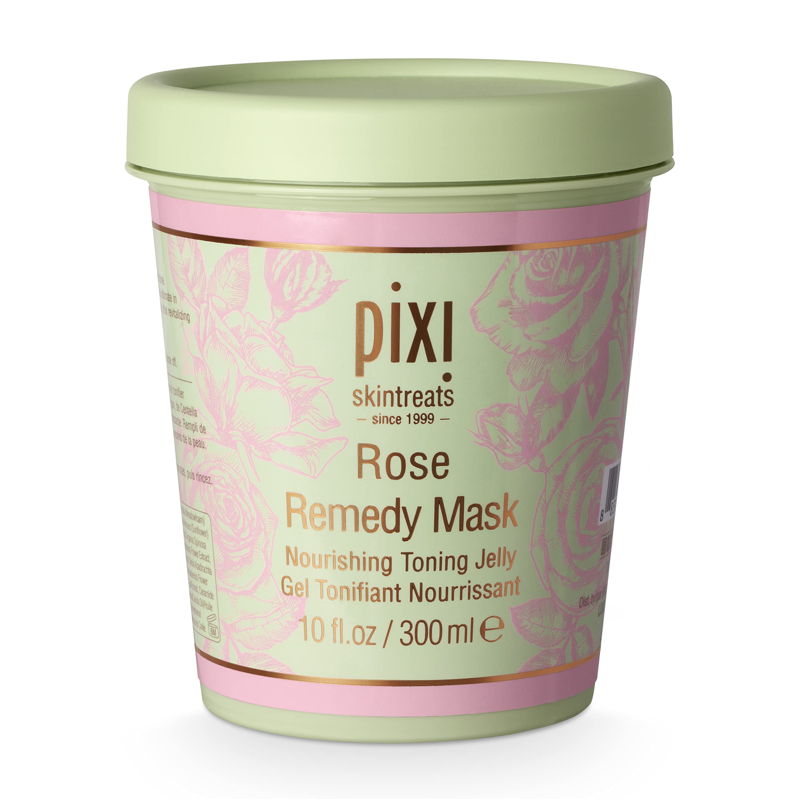 Pixi Rose Remedy Mask jar closeup showing creamy jelly texture for hydration.