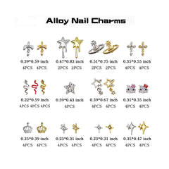 PIYAFU silver star nail charms add sparkle to manicure