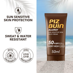 Piz Buin Allergy cream texture close-up highlighting its moisturizing feel