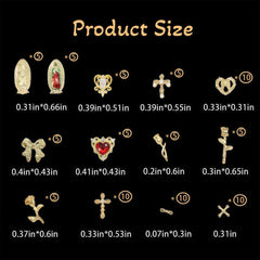 Pizadix gold crosses charm adds spiritual elegance to nails