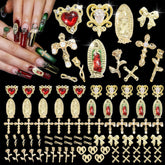 Pizadix Virgin Mary gold charm for elegant nail art