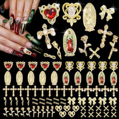 Pizadix Virgin Mary gold charm for elegant nail art
