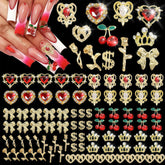 Pizadix heart rhinestones nail charms for sparkling daily manicures.