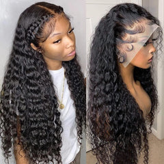 Pizazz 220% density deep wave wig with full natural volume for daily wear.