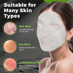 Pjordo Powder Jelly Mask peel-off close-up showing easy removal.