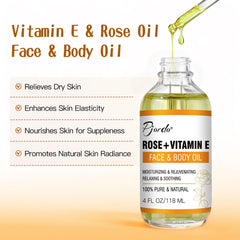 Pjordo Rose Oil dropper ready for facial moisture and daily use