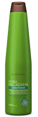 Be Natural Hydra Macadamia conditioner texture close-up showing creamy slip for detangling.