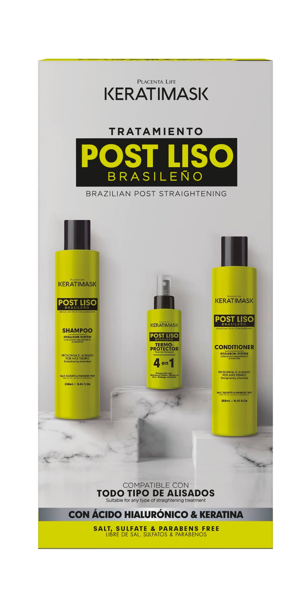 PLACENTA LIFE Keratimask shampoo bottle for gentle post-straightening cleansing