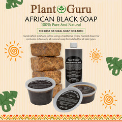 Plant Guru African Black Soap pour shot showing liquid cleansing action