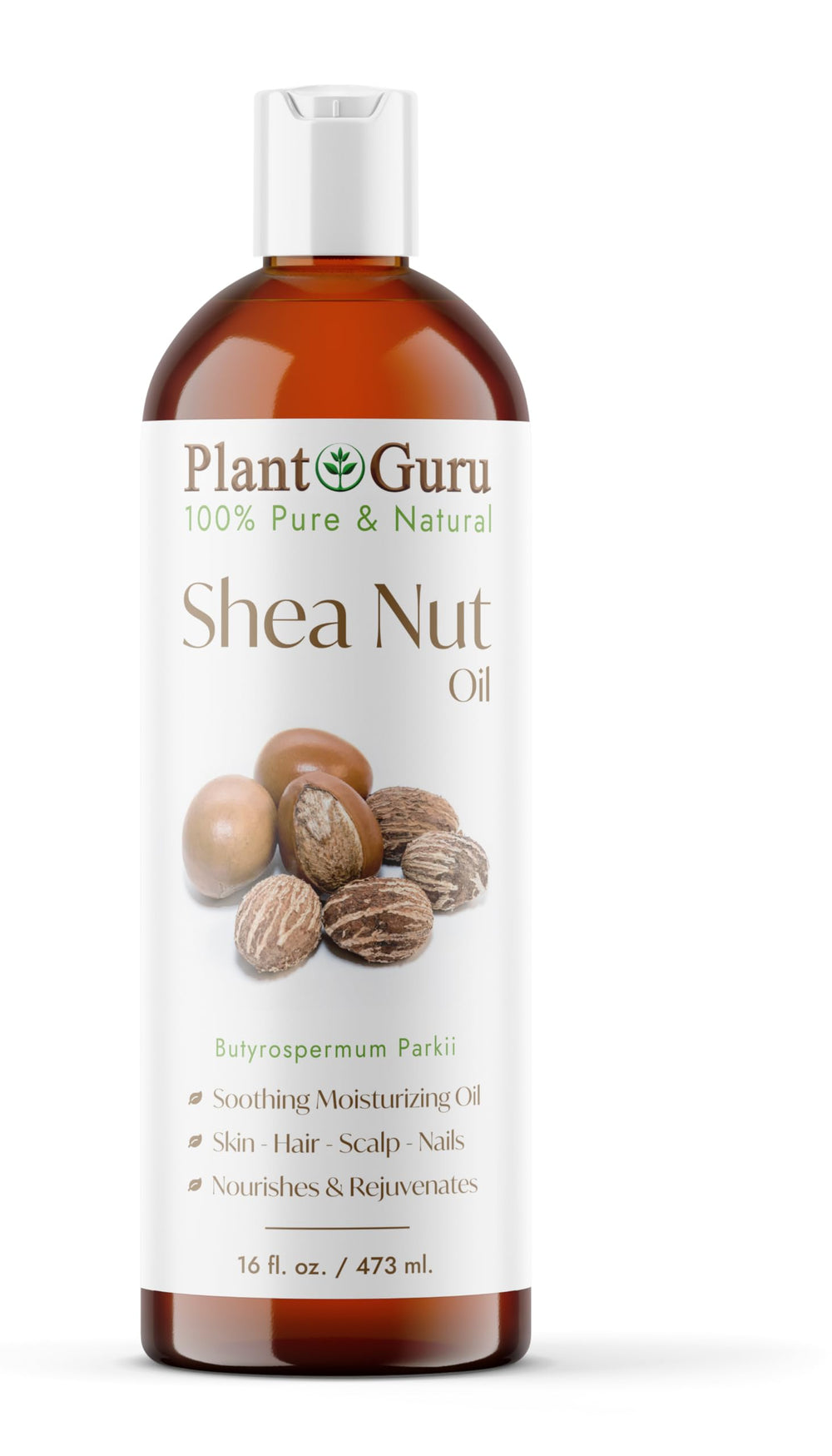 Plant Guru African Shea Nut Oil 16oz bottle for skin and hair hydration