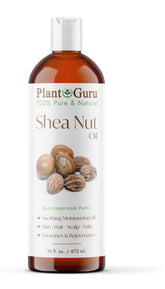 Plant Guru African Shea Nut Oil 16oz bottle for skin and hair hydration
