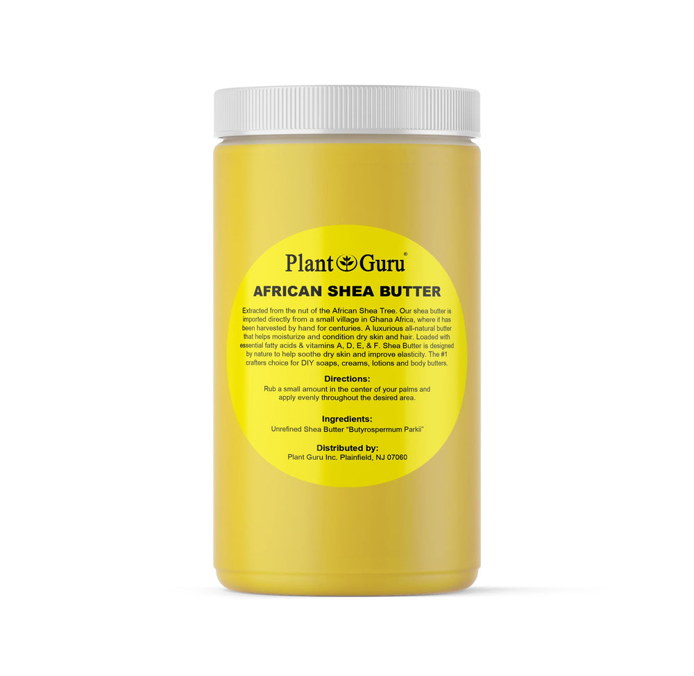 Plant Guru Raw African Shea Butter jar 32oz for deep skin and hair hydration