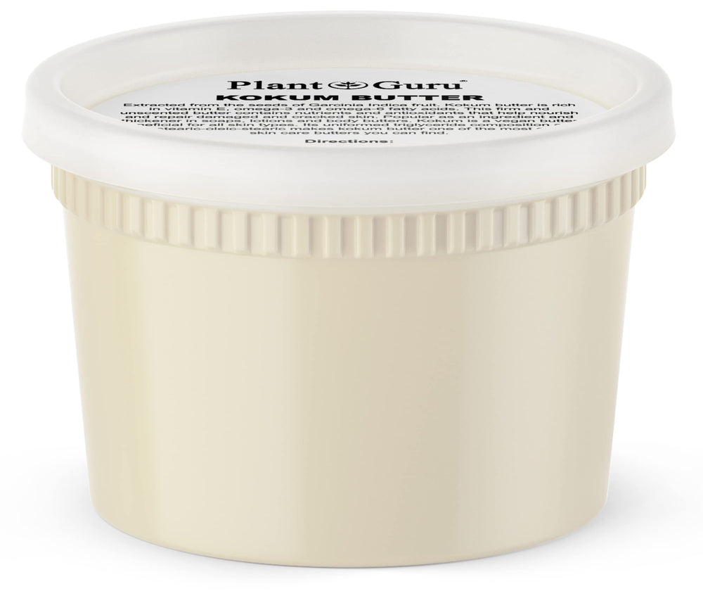 Plant Guru Kokum Butter 16 oz jar for smooth skin and DIY skincare