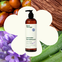 Plant Therapy Lavender Sandalwood bottle pour showing easy lather.