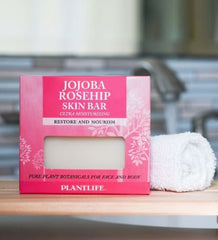 Plantlife Jojoba Rosehip soap bar with organic botanicals for soothing skin